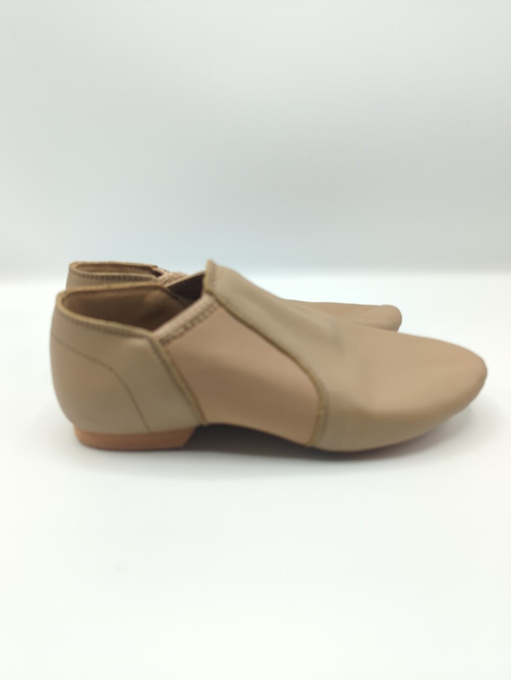 Stelle Kids Slip-On Leather Jazz Dance Shoes in Tan